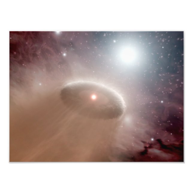 En O-stjärna precis bakom en ung, kallare stjärna Fototryck (Framsidan)