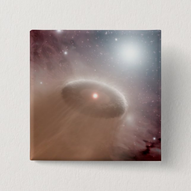 En O-stjärna precis bakom en ung, kallare stjärna Knapp (Framsida)