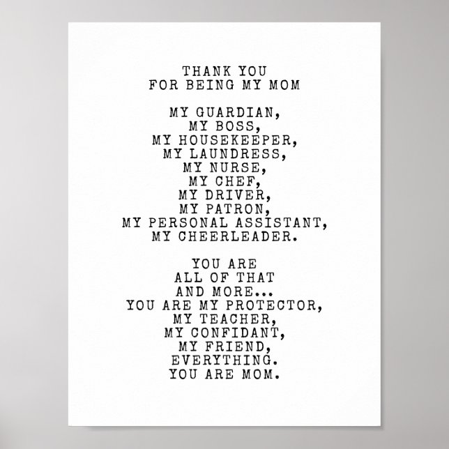 En ode till min mamma | Anpassa denna Dikt Poster (Framsidan)