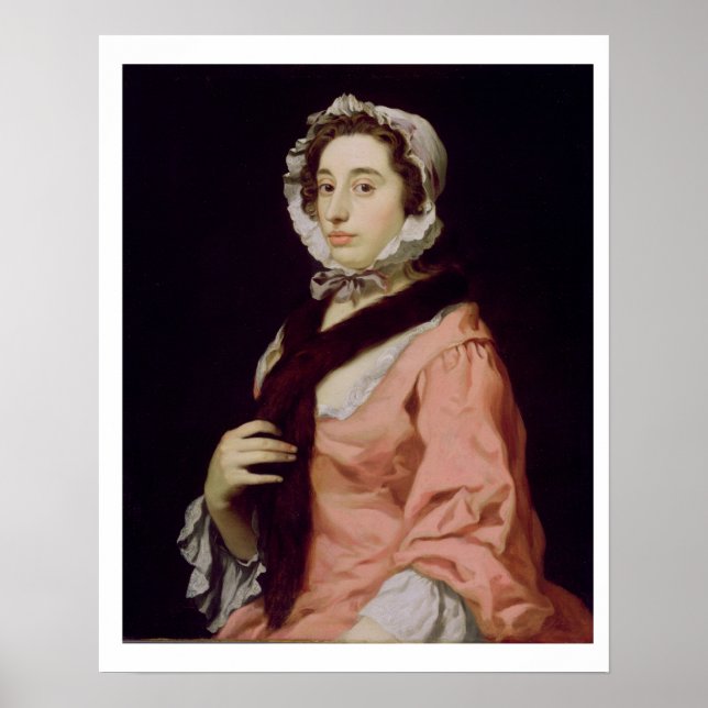 En okänd kvinna vid namn Peg Woffington (olja på c Poster (Framsidan)