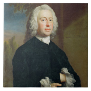 En okänd man i svarten, 1735 (olja på kanfas) kakelplatta