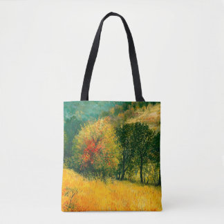 En oljemålning på en höstströ i säsong tygkasse