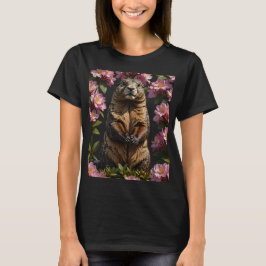 En olympisk marmot omgiven av Rhododendron Flowe T Shirt