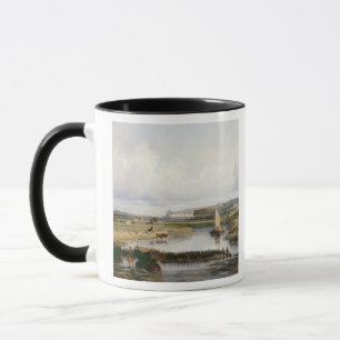 En omfattande flod landskap med en beskåda av Che Mugg