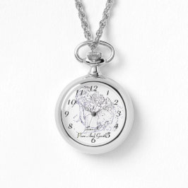 En ömsint älskad teckning av flicka kyssande akita armbandsur