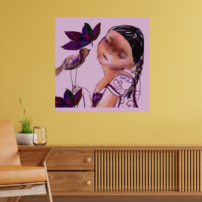EN OMVANDLING MED FÅGLAR POSTER (Vardagsrum 2)