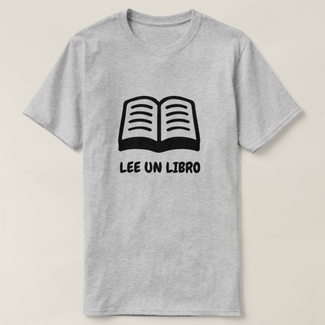 en öppen text för bok och Spanien: Lee un libro T Shirt (Design framsida)