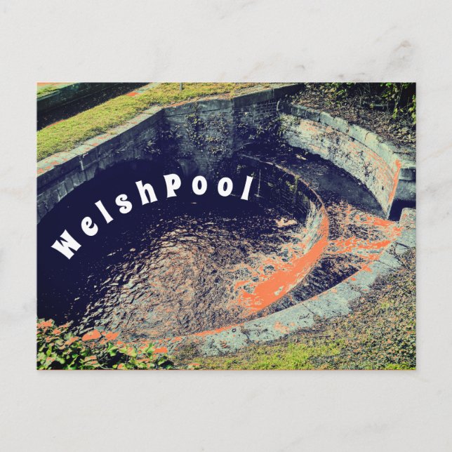 En Orange Bassäng i Welshpool-fotografi Vykort (Framsida)