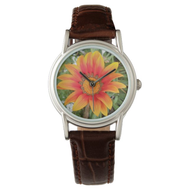 En Orange blomma Armbandsur (Framsida)