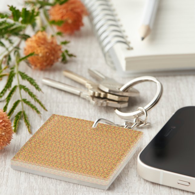 En orange, gult och brunt symmetriskt mönster w (Högra Framsidan)