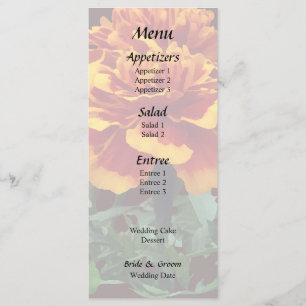 En orange marigold med gula spetsar meny