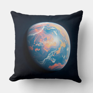 En orange och blå planet kudde