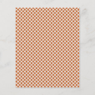 en orange och ett vitt geometriskt mönster flygblad
