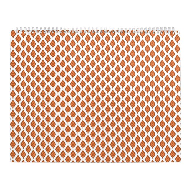 en orange och ett vitt geometriskt mönster kalender (Omslag)