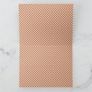 en orange och ett vitt geometriskt mönster tack kort