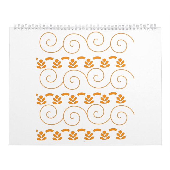 en orange och vit mönster med vridningar på den kalender (Omslag)