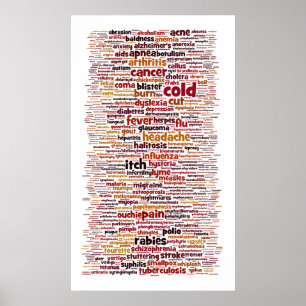 En-ord medicinsk diagnosaffisch poster