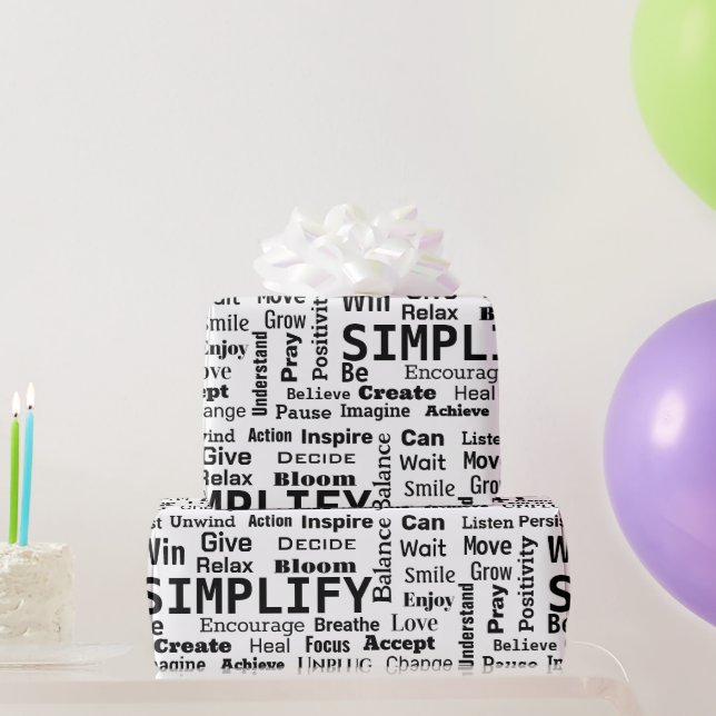 En ordcollage att leva efter presentpapper (Festgåvor)