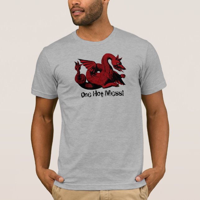 En oreda drakevarelse för hett tee shirt (Framsida)