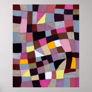 En oregelbunden rutnätsmålning med violetta och Ye Poster