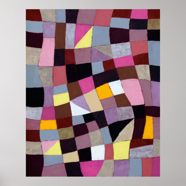 En oregelbunden rutnätsmålning med violetta och Ye Poster (Framsidan)