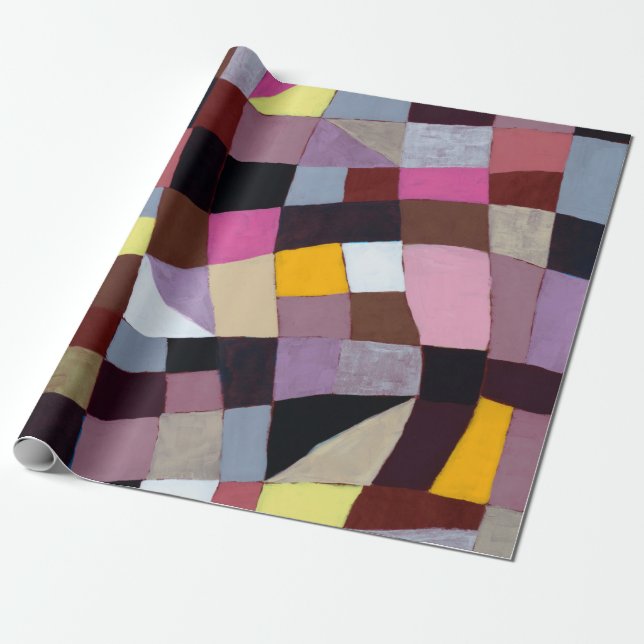 En oregelbunden rutnätsmålning med violetta och Ye Presentpapper (Utrullad)