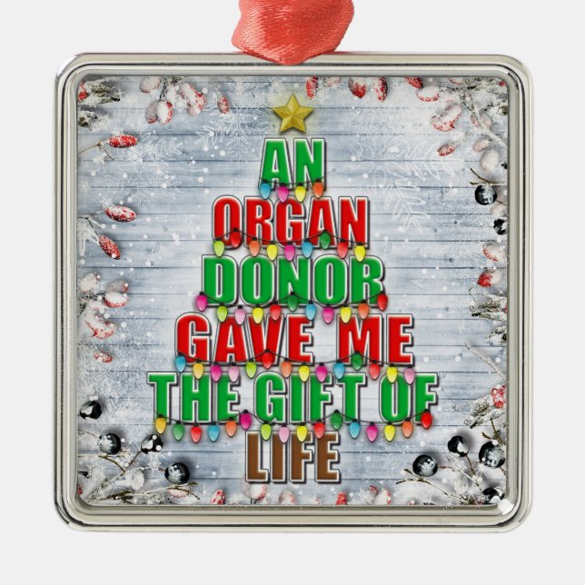 En organdonator gav mig gåva från Life Julgran Julgransprydnad Metall (Framsidan)