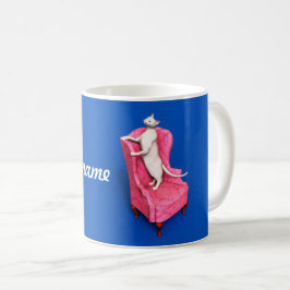 En orientalisk katt på ett pansarkaffe mugg