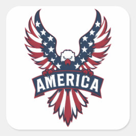 En örn i den amerikanska flagga färg. fyrkantigt klistermärke