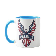 En örn i den amerikanska flagga färg.