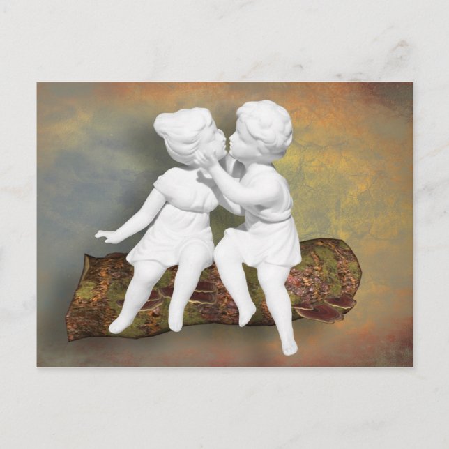 En oskyldig svett kyss från barndomen vykort (Framsida)