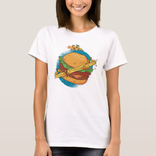 En ostburgerplan med pizza Rocket T Shirt