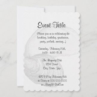 En ostron snäcka med ordspråket "världen är din inbjudningar