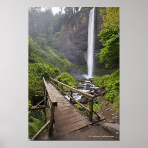 En överbrygga över Columbia River och Latourell Poster