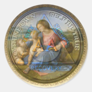 En överlagrad runt klistermärke