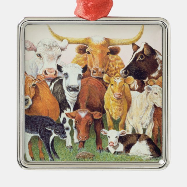 En överraska främling julgransprydnad metall (Framsidan)