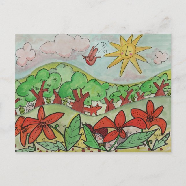 En överraskning i Lilies Ukrainas folkkonst Vykort (Framsida)