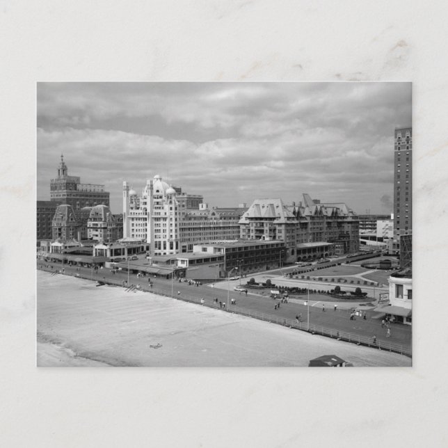 En översikt över bardpromenaden i Atlantic City Vykort (Framsida)