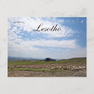 En översikt över landskapet i Lesotho Vykort