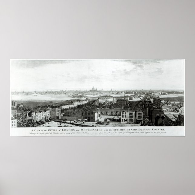 En översikt över städer i London och Westminster Poster (Framsidan)