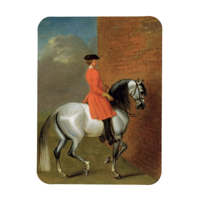 En övning i Haute Ecole: Passage till lef Magnet (Vertikal)