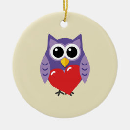 En Owly Kärlek Julgransprydnad Keramik