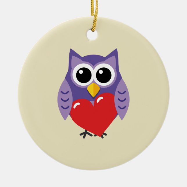 En Owly Kärlek Julgransprydnad Keramik (Framsidan)