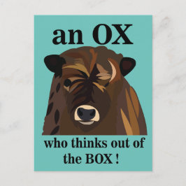 En Ox som tänker ut ur lådan Vykort