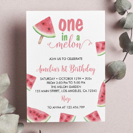 En på en Melon Birthday-inbjudan Inbjudningar