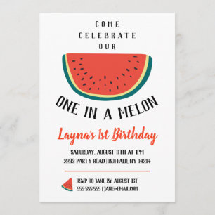En på en Melon Birthday-inbjudan Inbjudningar