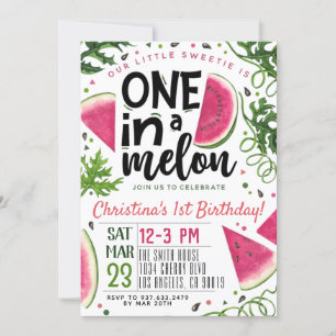 En på en Melon Birthday-inbjudan Inbjudningar