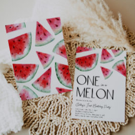 En på en Melon Birthday-inbjudan | Vattenmelon Inbjudningar