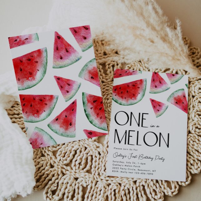 En på en Melon Birthday-inbjudan | Vattenmelon Inbjudningar (Skapare uppladdad)