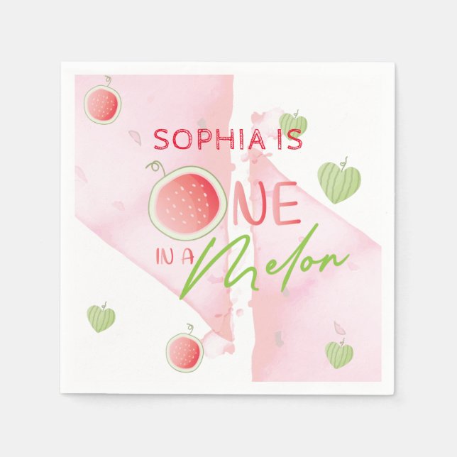 En på en Melon Birthday-Personlig Pappersservett (Framsidan)